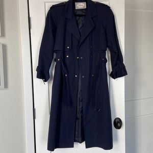 Vintage Navy Trench Coat Size 7/8